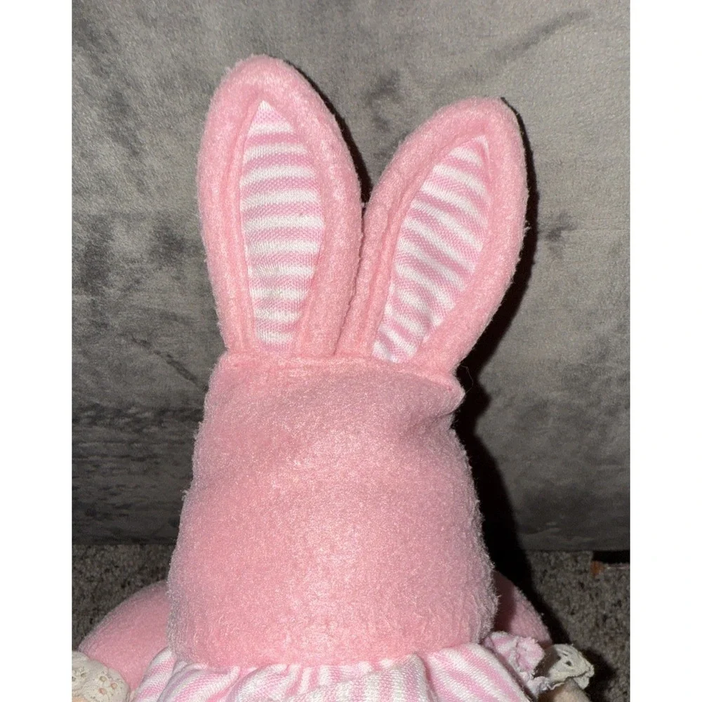 Goldberger Fuzzy Fleece Baby Plush Doll Pink Stripes Pj's Vinyl 11